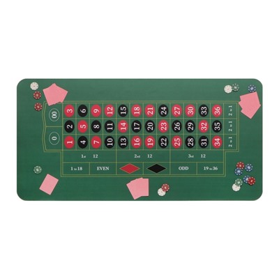 Сукно для игры в рулетку, прорезиненный, 120 х 60 см, толщина 3 мм