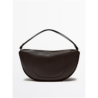 Bolso media luna piel napa