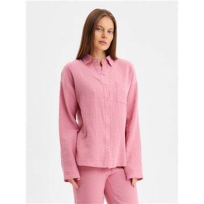 Пижама женская (рубашка и брюки) KAFTAN Basic размер 44-46, пудрово-розовая