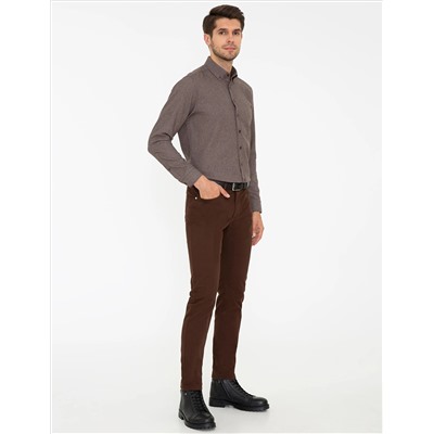 Brown Slim Fit Canvas Bloys