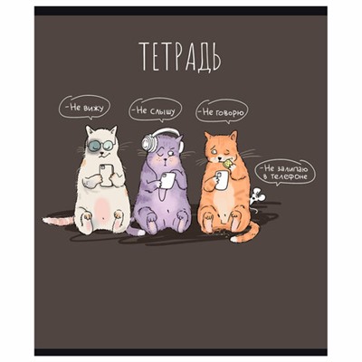 Тетрадь 24 л. ПЗБМ, клетка, выборочный лак, брайль, "Умный мышонок" (микс в спайке), 13881