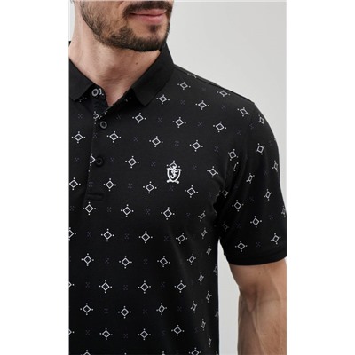 Футболка-поло FJ207-07 black print