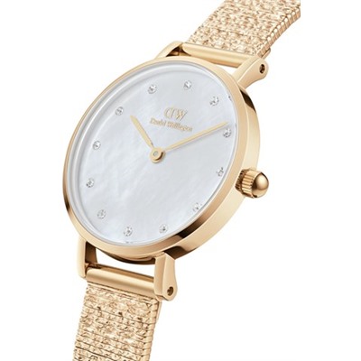 Reloj de cuarzo de acero Petite 28 mm - Dorado y blanco