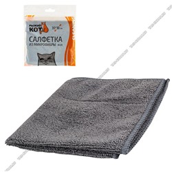Салфетка микрофибра (30х30см) 200г/м2,графит (1/200)