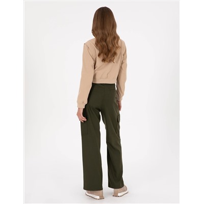 ХАКИ FLARE FIT ткани брюки