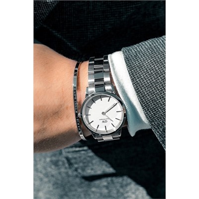 Reloj de cuarzo de acero Iconic Link - 32 mm - Plateado y blanco