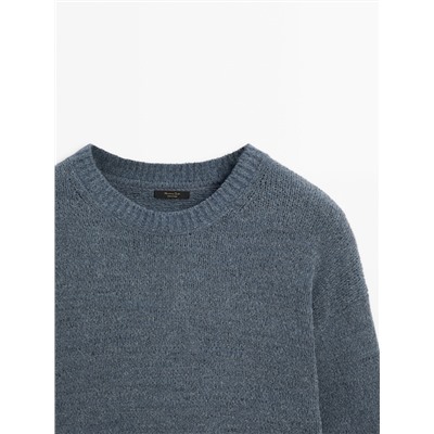 Jersey punto mezcla algodón cuello redondo