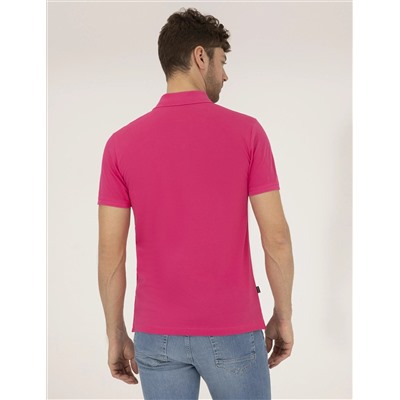 Pink Slim Fit Polo Yaka Basic T -For