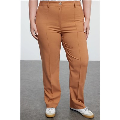 Brown Sewing Detred Straight/Flat Cut Thecing Bants TBBSS24AR00048