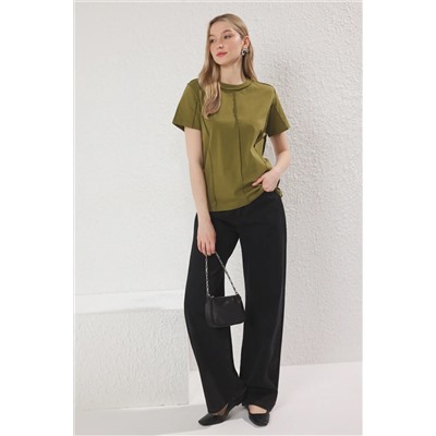 Khaki 100 %хлопковое шитье детально/нормальное вязание плесени Twoss25ts00135