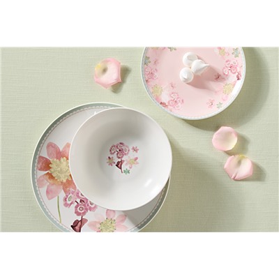 Сервиз обеденный, 4прес, 12 пр, фарфор P, розовый, Примула, Primula, 63012