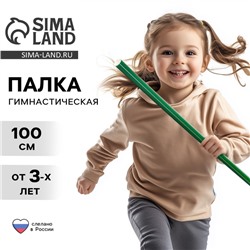 Палка гимнастическая 100 см, цвет зелёный