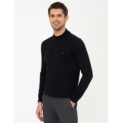 Navy Blue Slim Fit Half Fisherman воротник базовый трикотажный свитер