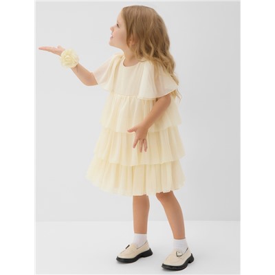 Платье для девочки MINAKU: PartyDress, цвет молочный, рост 122 см