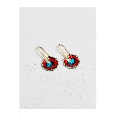 Серьги с фигурками из смешанной натуральной эмали и камнями 22Y04EARINGS026