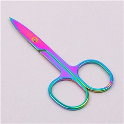 Ножницы маникюрные, прямые, широкие, 8.8 см, цвет хамелеон