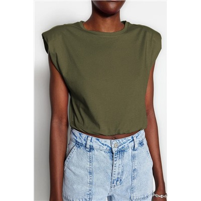 Khaki 100 %хлопковая родинка на сельскохозяйственных велосипедах вязание воротник Twoss21ts0379
