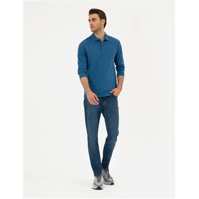 Открытая темно -синие Slim Fit Basic Whothirt