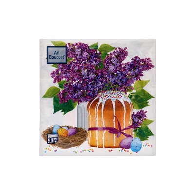 Пасхальные салфетки бумажные Art Bouquet «Пасхальный кулич», 3 слоя, 33х33 см, 20 шт