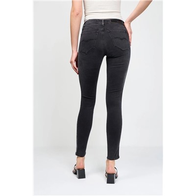 Vaquero skinny fit de tiro alto Luzien - Gris oscuro