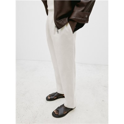 Pantalón traje lino pinzas - Limited Edition