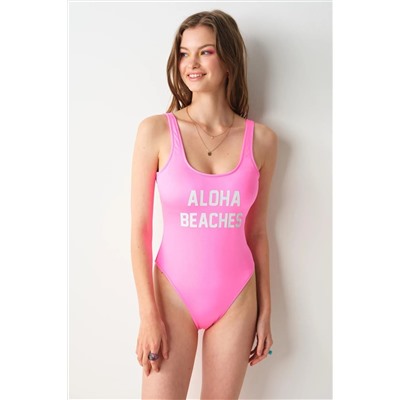 Купальник Jolly Round Neck Неоново-Розовый 239300