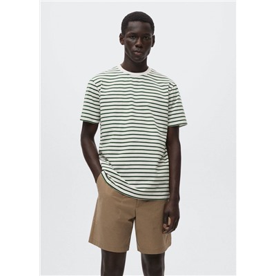 Camiseta algodón rayas -  Hombre | MANGO OUTLET España