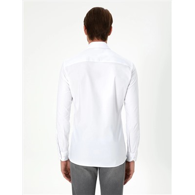 Белый бывший Slim Fit рубашка с длинным рукавом
