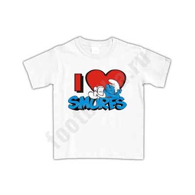 Футболка детская "I love Smurfs"