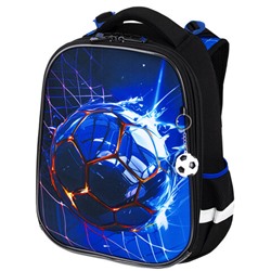 Ранец BRAUBERG PREMIUM, 2 отделения, с брелоком, "Score goal", 3D-панель, 38х29х16 см, 273102