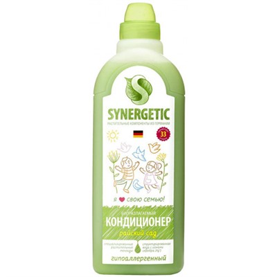 Кондиционер-ополаскиватель для белья Synergetic (Синергетик) Райский сад, 1 л