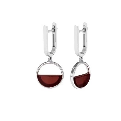 Серебряные серьги с янтарём E9320SV