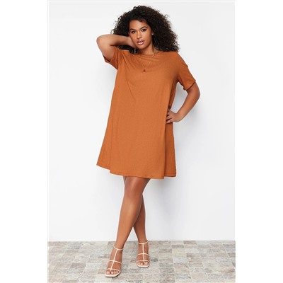 Brown A-Line Cupt-Out Detailly Ditting Dress TBBSS22EL2986