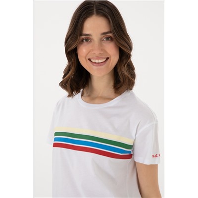 Женщина белая T -Fish Surprise Discount в корзине