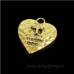 Подвеска сердечко 19*24мм, цв.золото