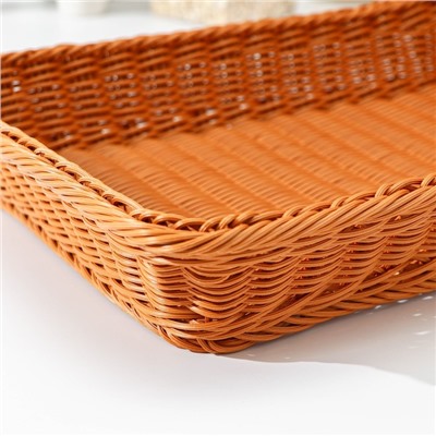 Корзина для продуктов Доляна, 44,5×35×8 см, цвет коричевый