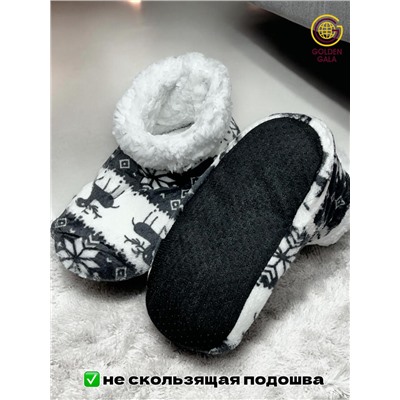 Уги домашние женские  "Олени"Арт 1245 /5 Серый