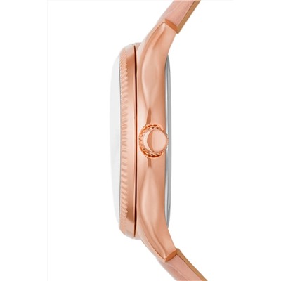 Reloj de cuarzo de piel - Rosa y rosa dorado