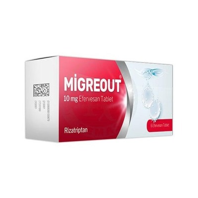 MIGREOUT 10 mg efervesan tablet (6 efervesan tablet) 	Rizatriptan