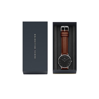 Reloj de cuarzo de piel Classic St Mawes - Marrón y plateado