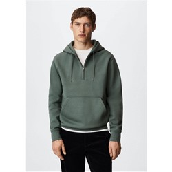 Sudadera algodón capucha cremallera -  Hombre | MANGO OUTLET España