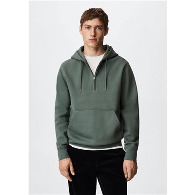 Sudadera algodón capucha cremallera -  Hombre | MANGO OUTLET España