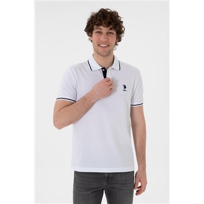 Мужская стройная посадка Polo Yaka White Basic T -Fish Surprise Discount в корзине
