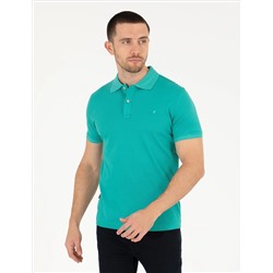 Зеленая слабая полоса Polo Yaka Mercerized T -For