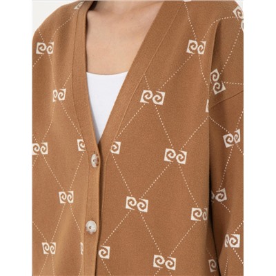 Camel Comfort Fit Triko Cardigan