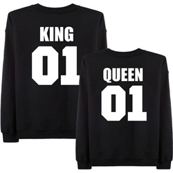Свитшоты для двоих "King 01, Queen 01"