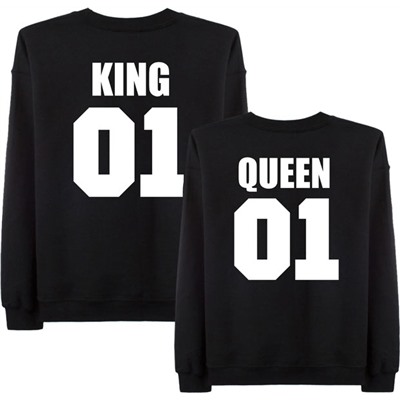 Свитшоты для двоих "King 01, Queen 01"