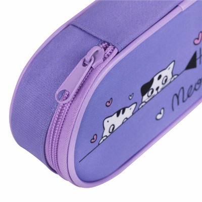Пенал-футляр BRAUBERG, 1 отделение, органайзер, полиэстер, 22x9х5 см, "Meow", 272312