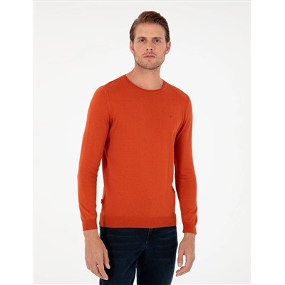 Orange Slim Fit Bike Bike Basic Knitwear Kazakh