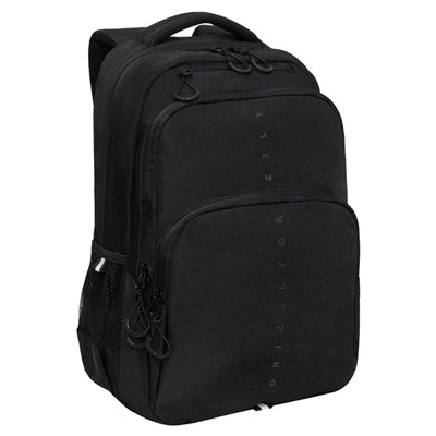 Рюкзак молодежный, 45×32х23 см, Grizzly 530, эргономичная спинка, отделение для ноутбука, черный, RU-530-1_1